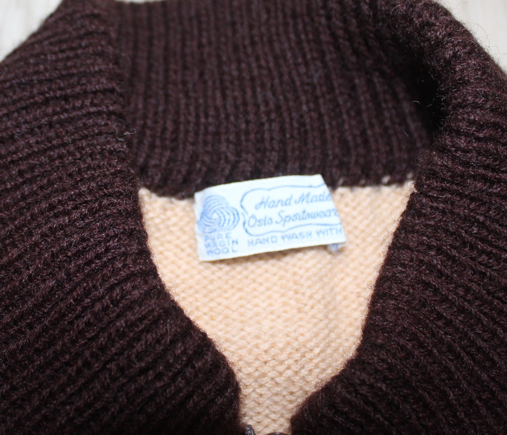 Vintage Zip-Up Wool Knit Jumper / Cardigan