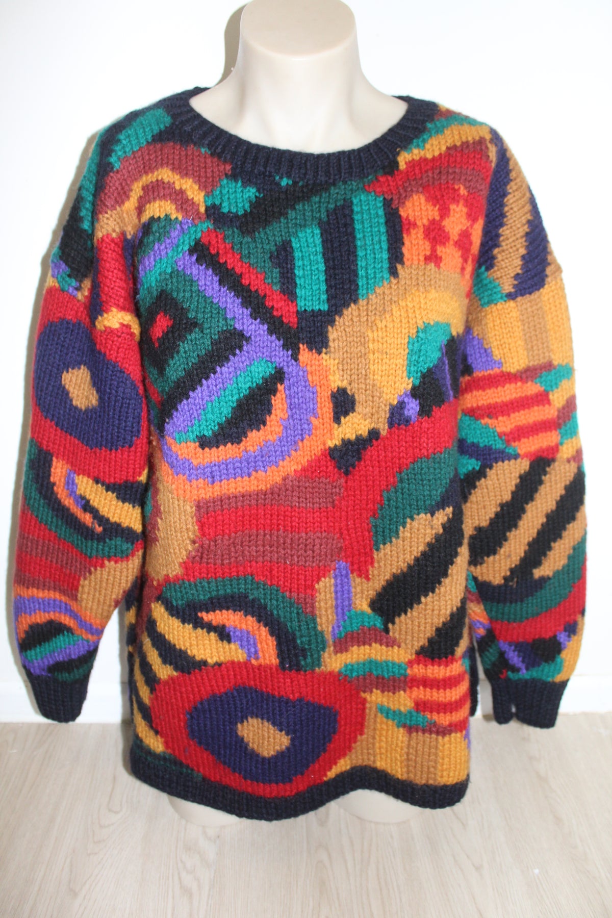 Vintage 80s/90s Colorful Geometric Knit Sweater
