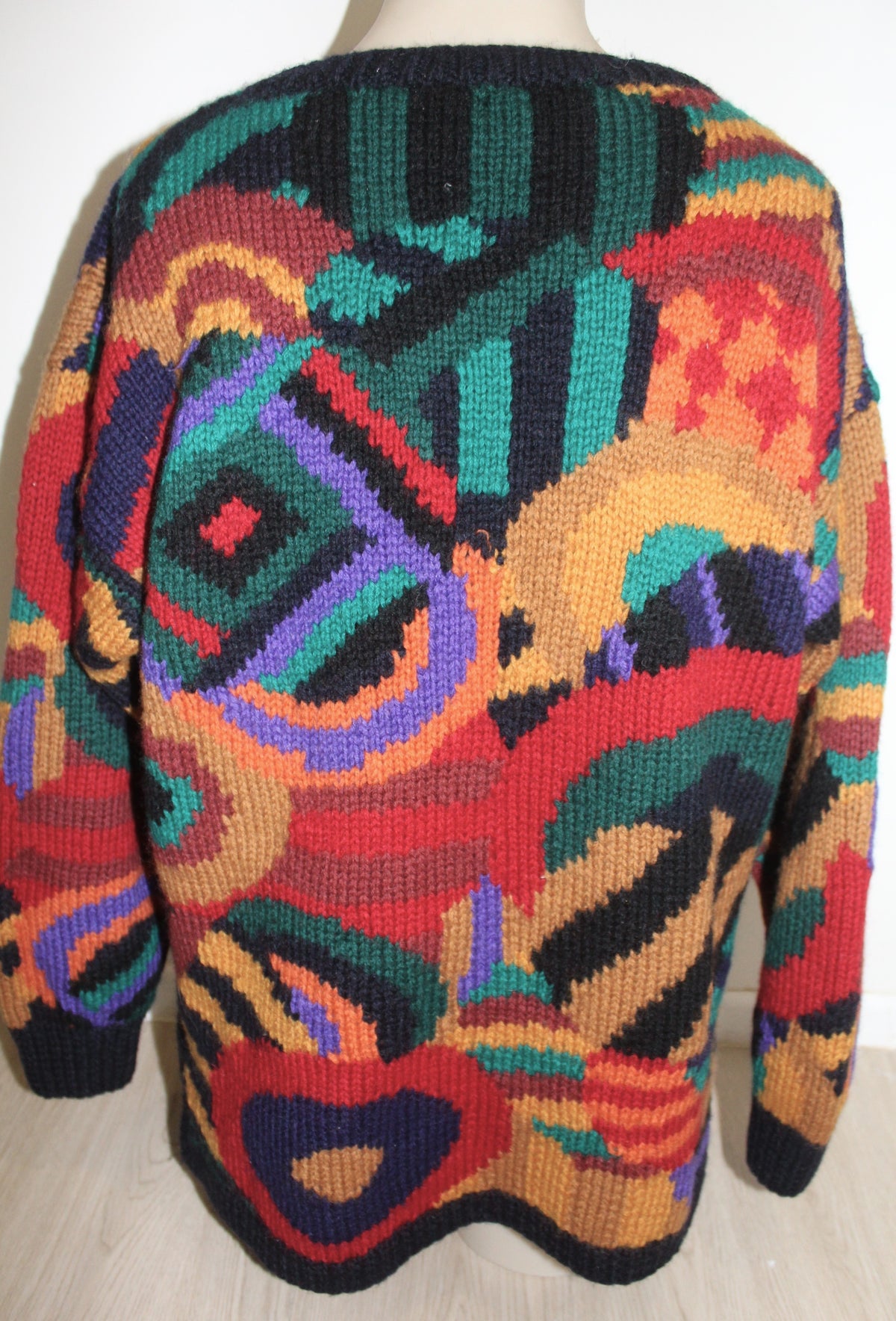 Vintage 80s/90s Colorful Geometric Knit Sweater