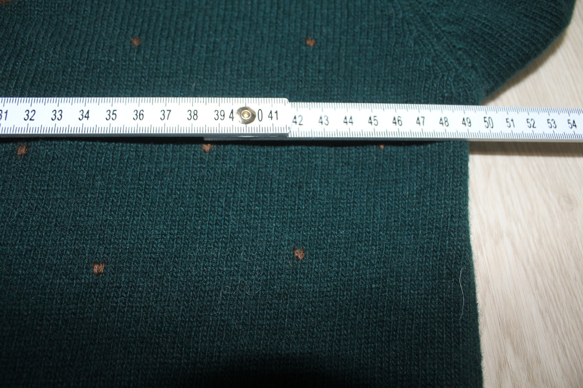 Vintage Green Floral Embroidered Sweater
