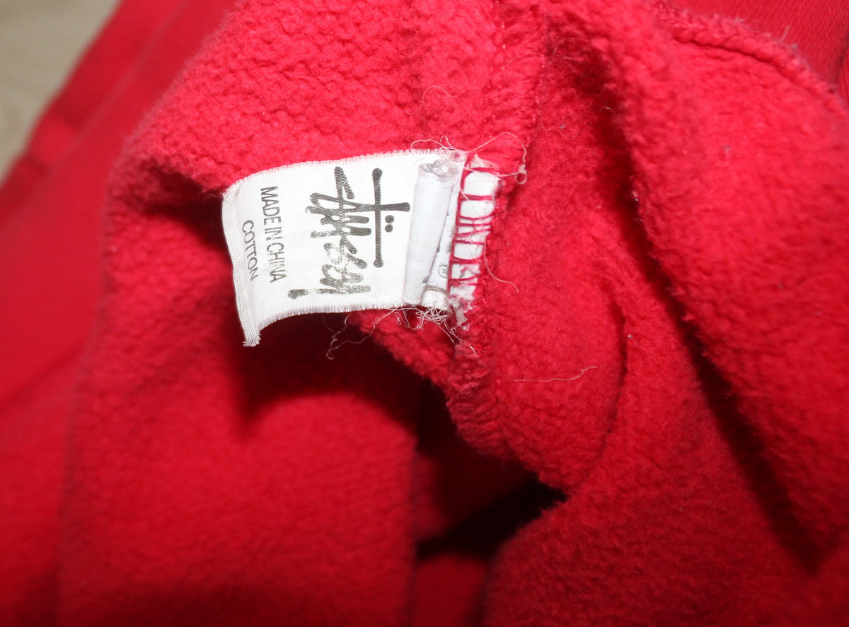 * STUSSY * Vintage Red Hoodie SZ10
