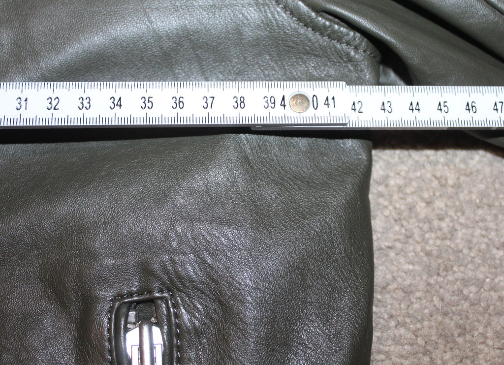 * Witchery * Khaki Green Leather Biker Jacket / SZ10 (Free Domestic Shipping